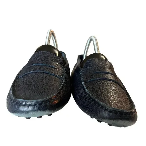 Tod's Navy Leather Driving Loafers - Picture 2 of 7